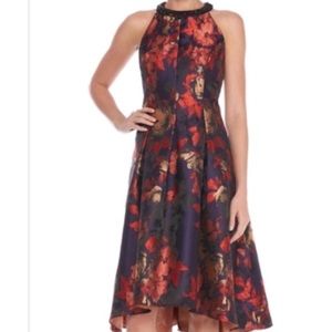 SLNY like new Red and Purple elegant dress size 6